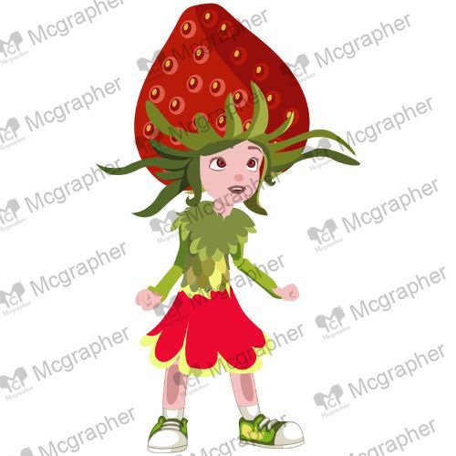 Strawberry Girl Cartoon