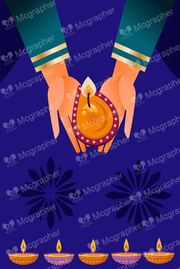 Hands holding Diwali Diya