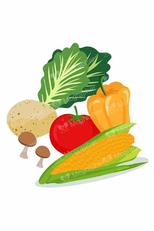 Assorted Vegetables on a bright BG