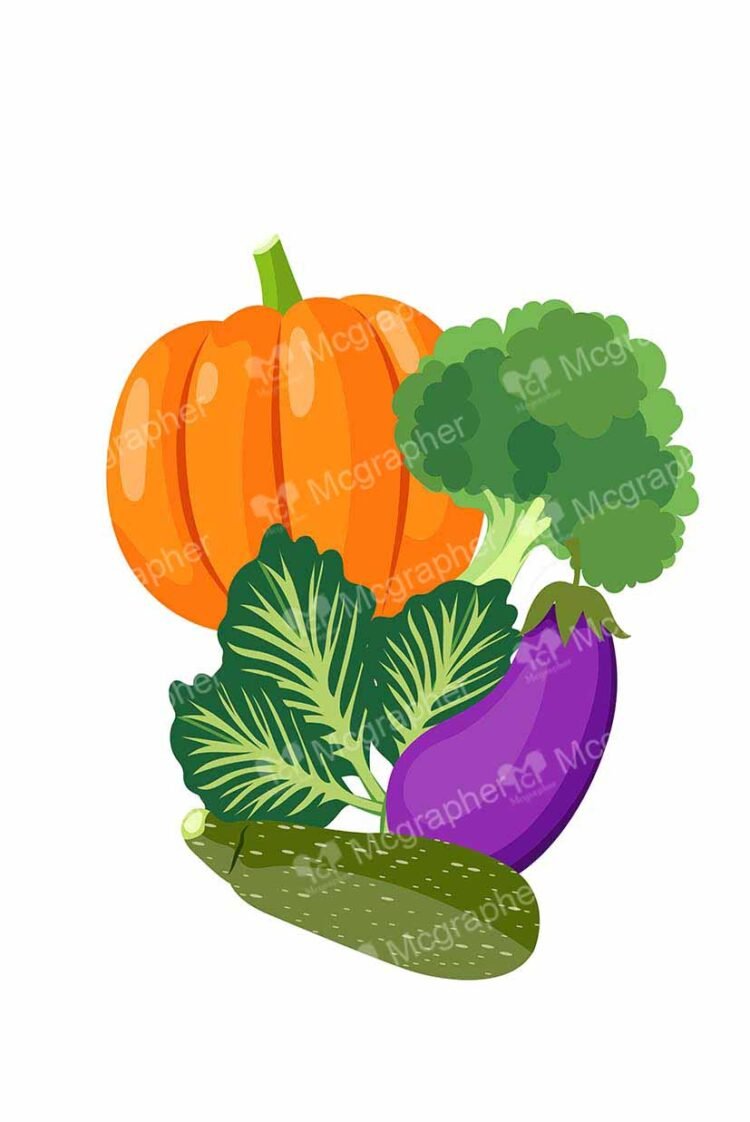 Healthy Assorted Vegetables on a white BG