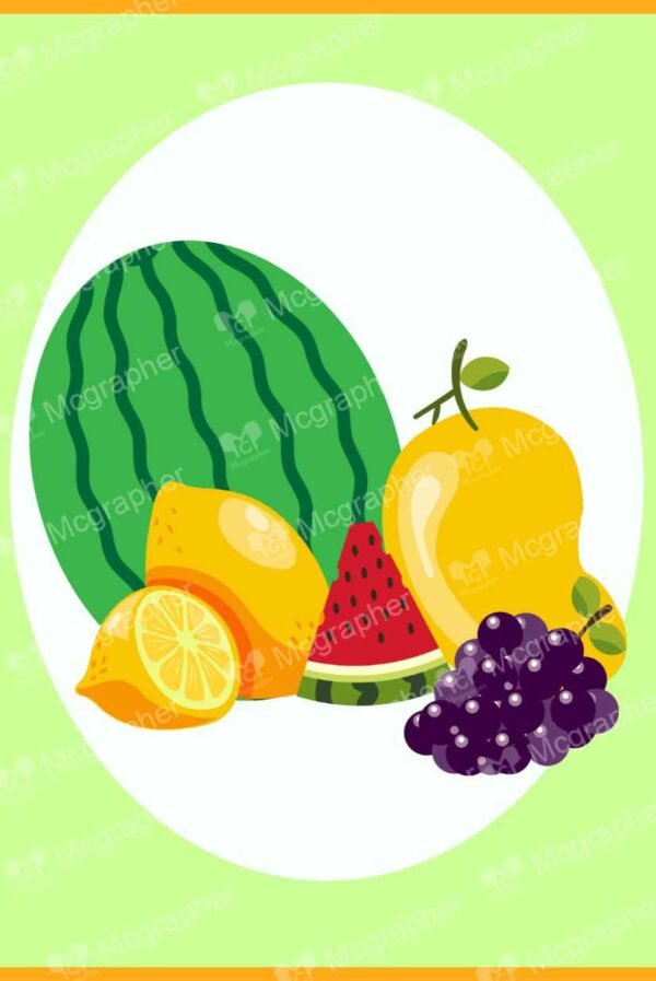 Assorted Fruits on a white BG