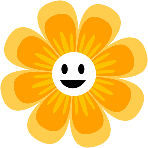 Sun flower with a smily free png