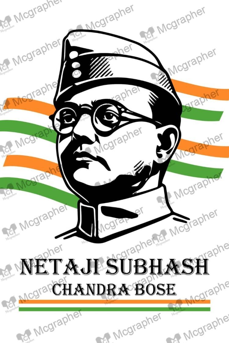 Subhas chandra bose Indian Jayanti Illustration