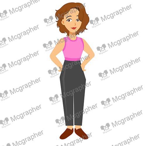 Stylish Lady Smiling cartoon