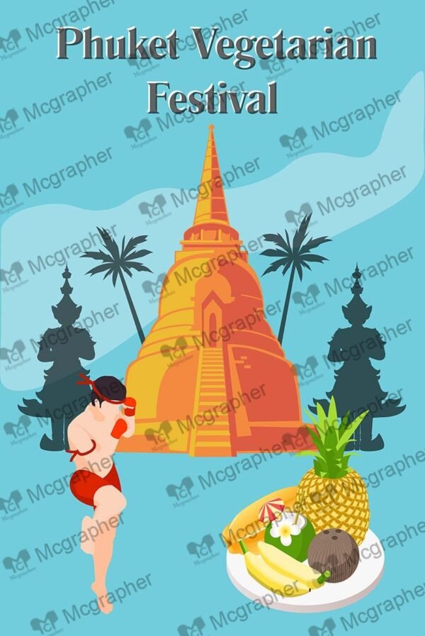 Phuket Vegetarian Thailand Festival Illustration