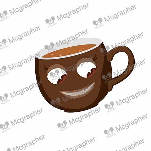 Coffee Cup with smiling face cartoon