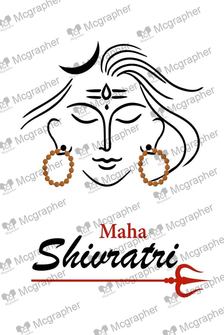 Maha Shivratri Sketch celebration Illustration