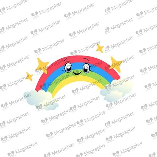 Vibrant Girlish Rainbow Cartoon