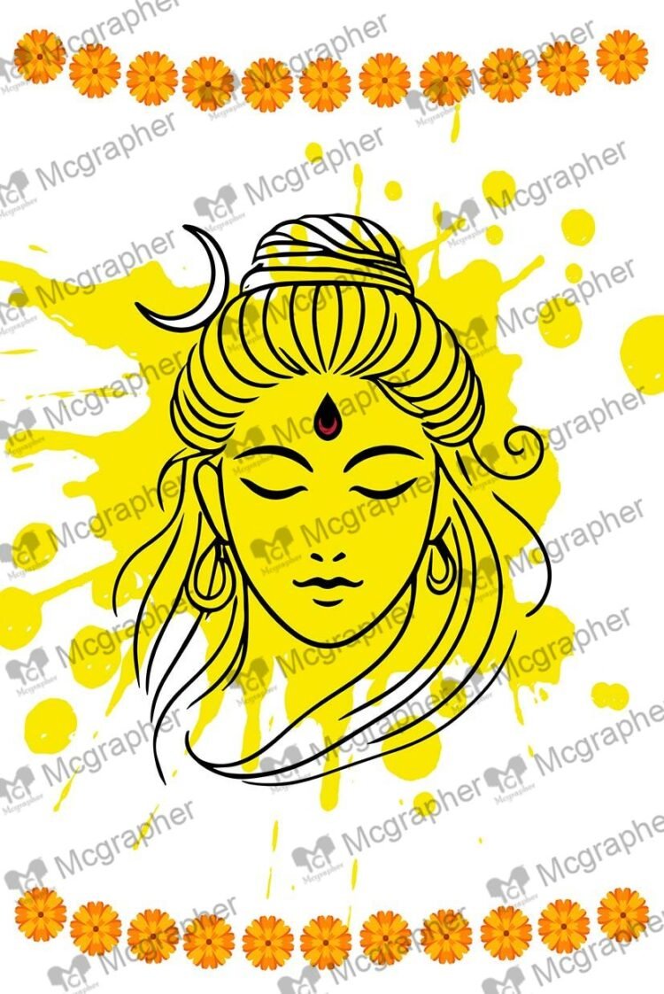 Maha Shivratri Lord Shiva Sketch Illustration