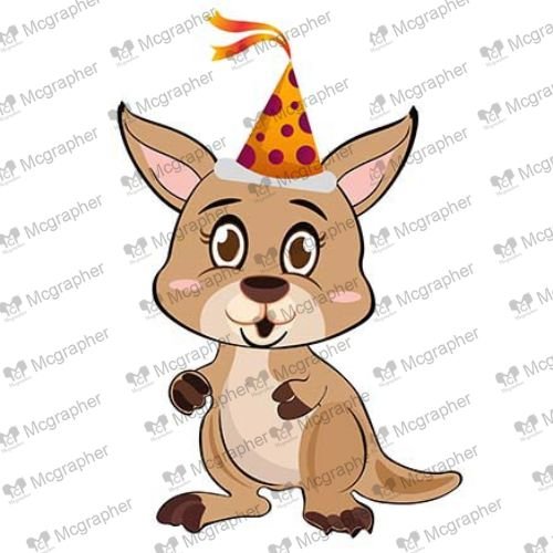 Fox in party Hat cartoon