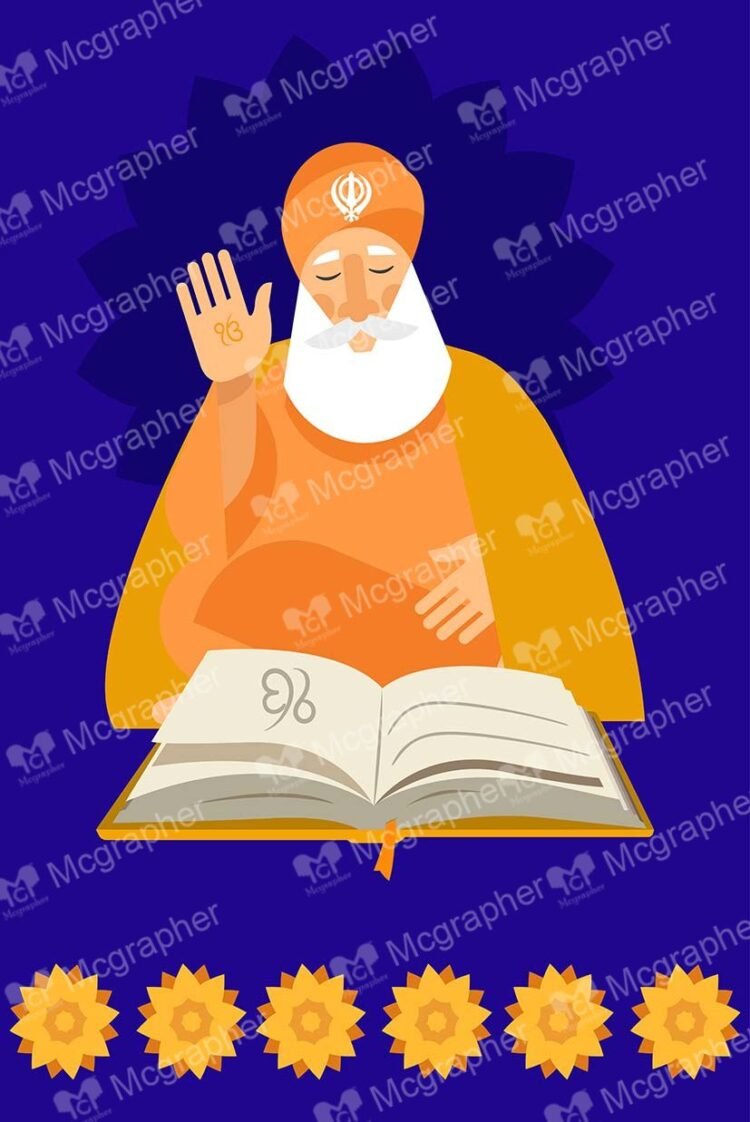 Guru Nanak Dev Jayanti Tribute Illustration