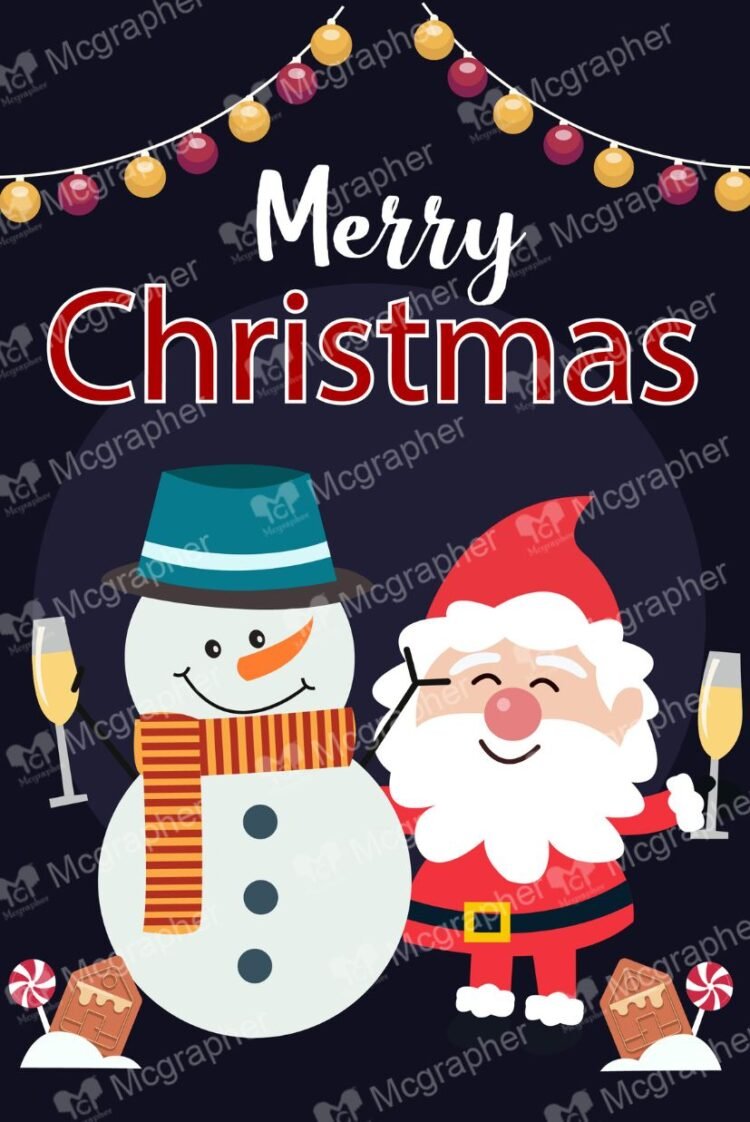 Merry Christmas Snowman Vector Illustration