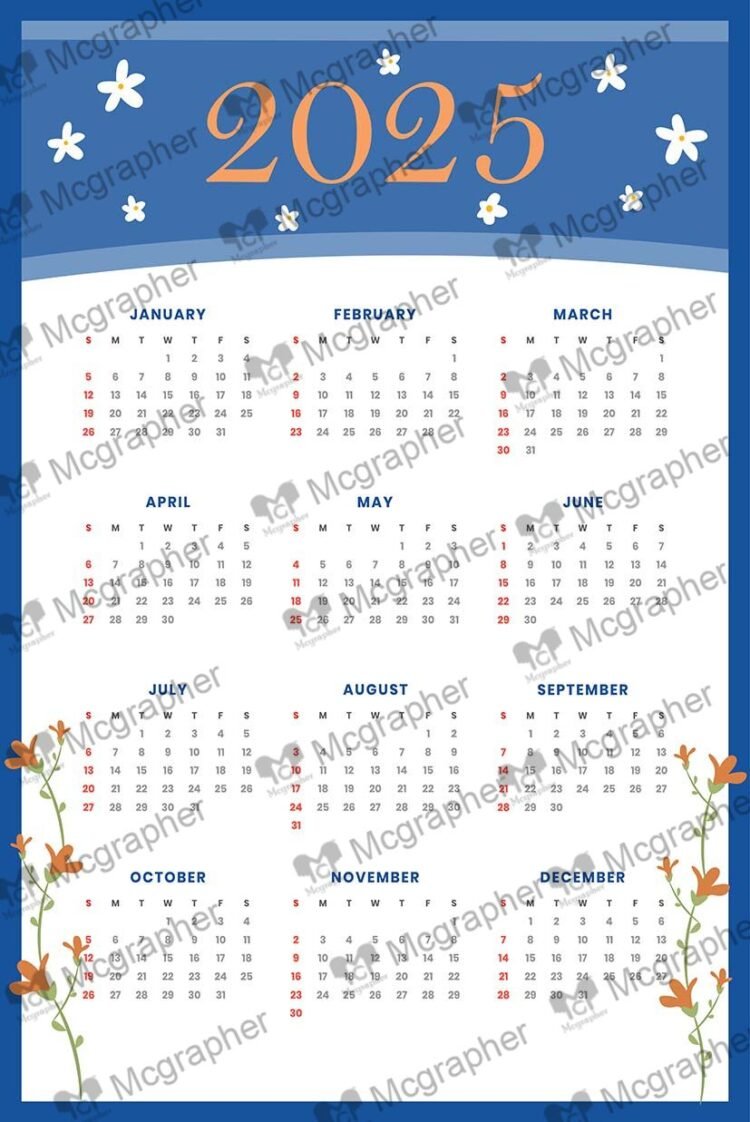 2025 Flowers Calendar