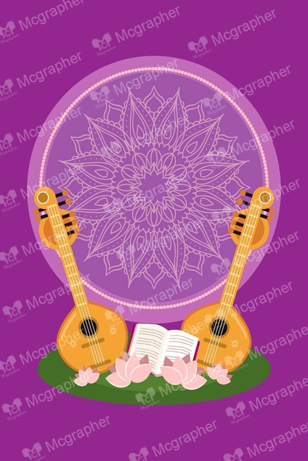 Vasant Panchami Saraswati Vector Illustration