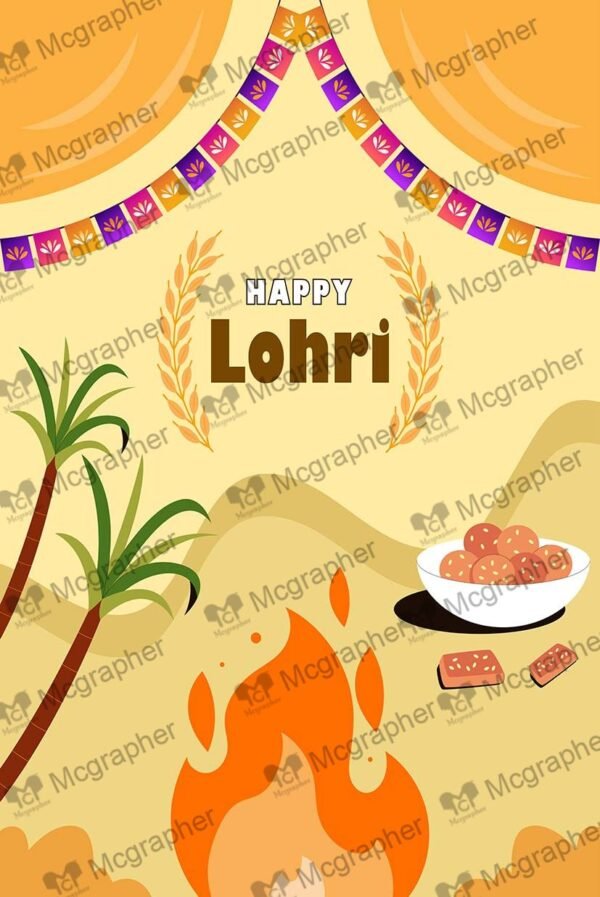 Lohri traditions festival ritual Illustration