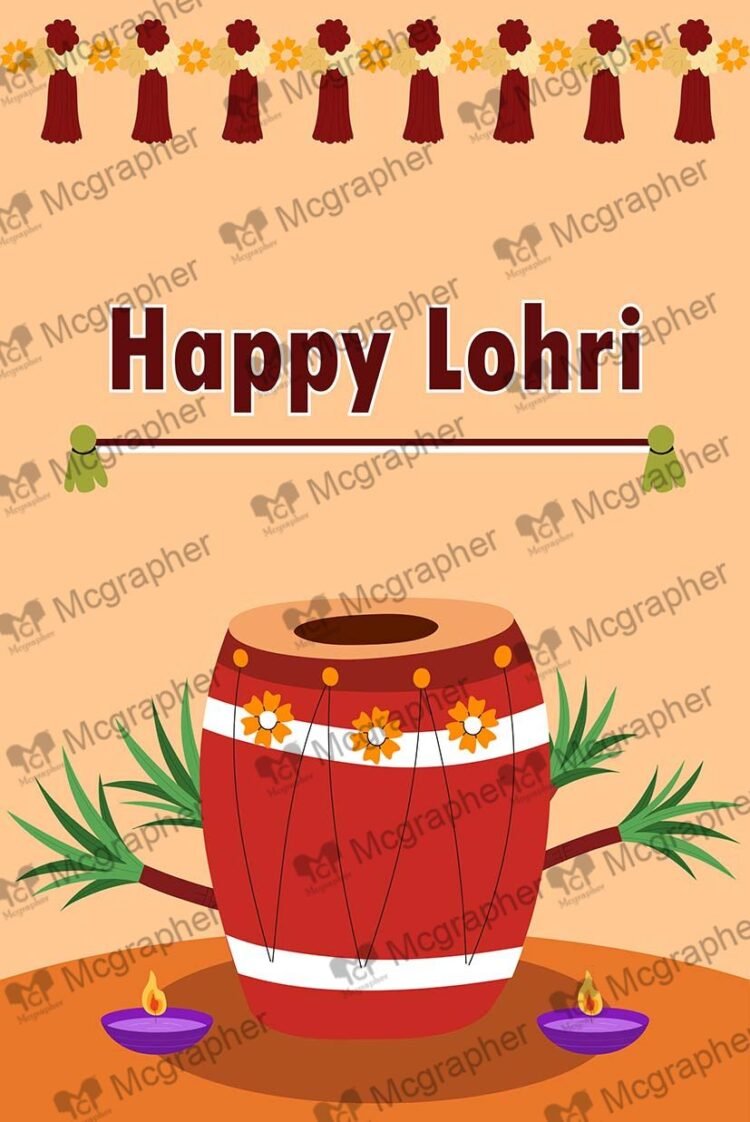 Lohri dance Punjabi culture Illustration