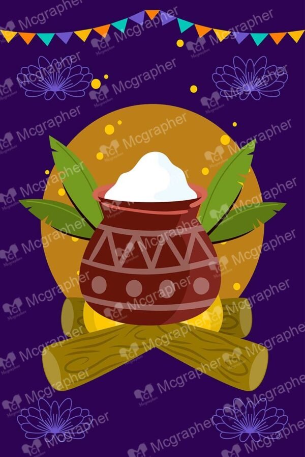 Pongal Festival Greetings Vector Illustration