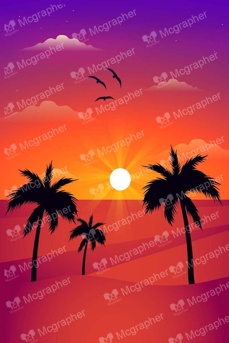 Beach Sunset Silhouette