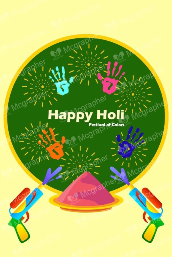 Happy Holi festival colorful Vector Illustration