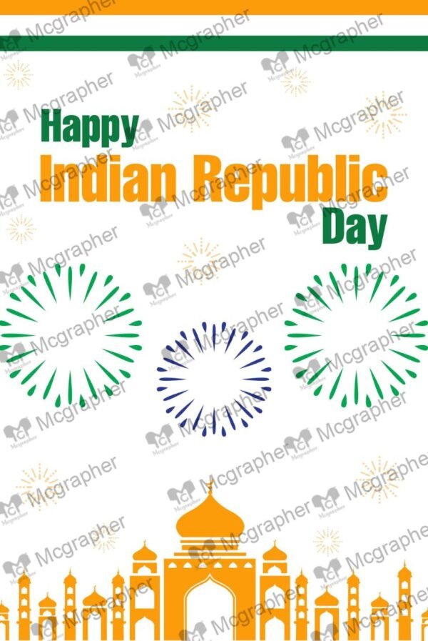 Republic day India Red Fort Illustration