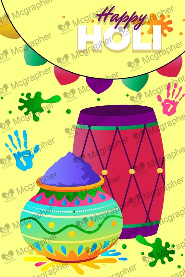 Holi Traditional Event Artwork Illustration