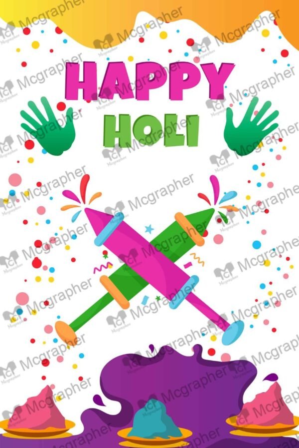 Traditional Holi Art Vector Illustration