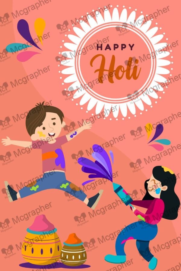 Traditional Holi Colorful Art Vector Illustration