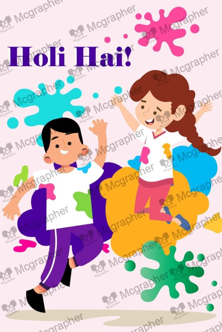 Holi Hindu Art Vector Illustration