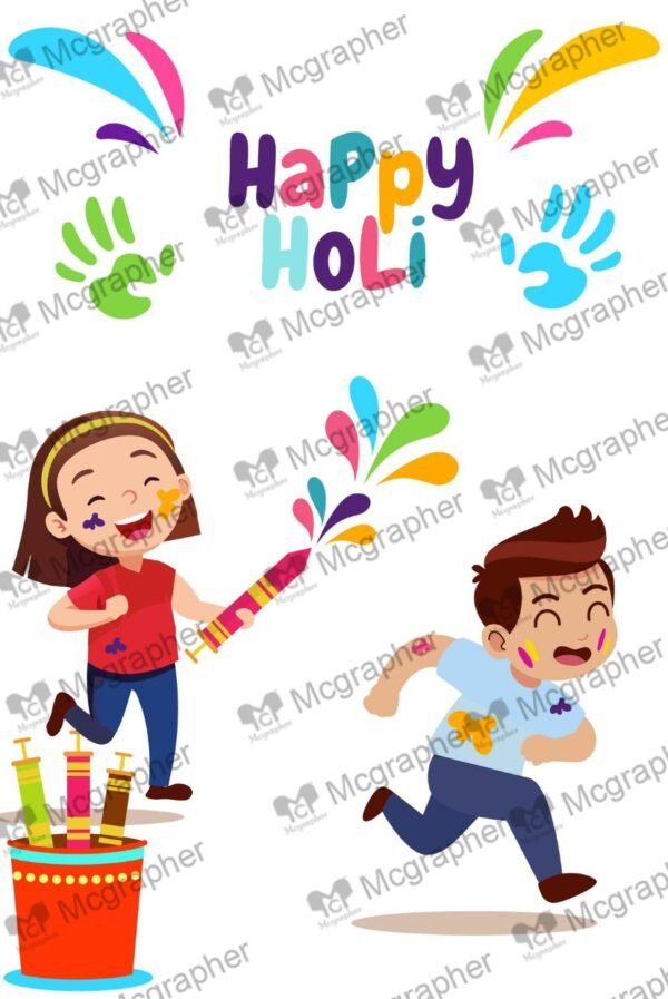 Holi Indian Festival Art Vector Illustration