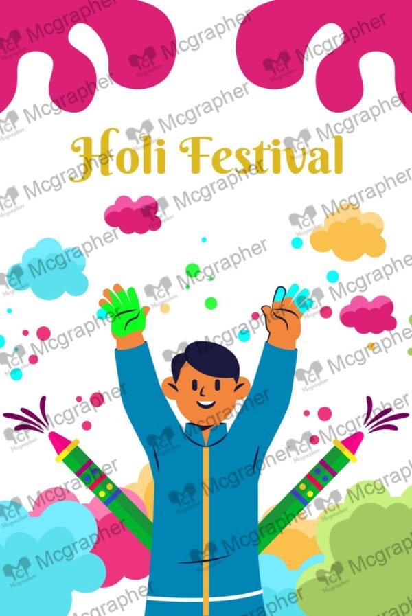 Holi festival digital art vectors Illustration