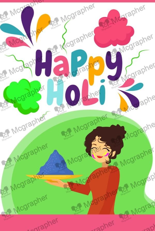 Holi Vibrant colors hindu festival Illustrations