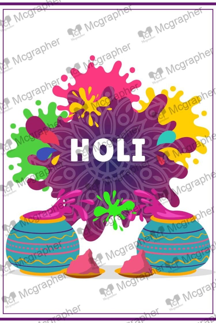 Holi colorful hindu's festival Illustration