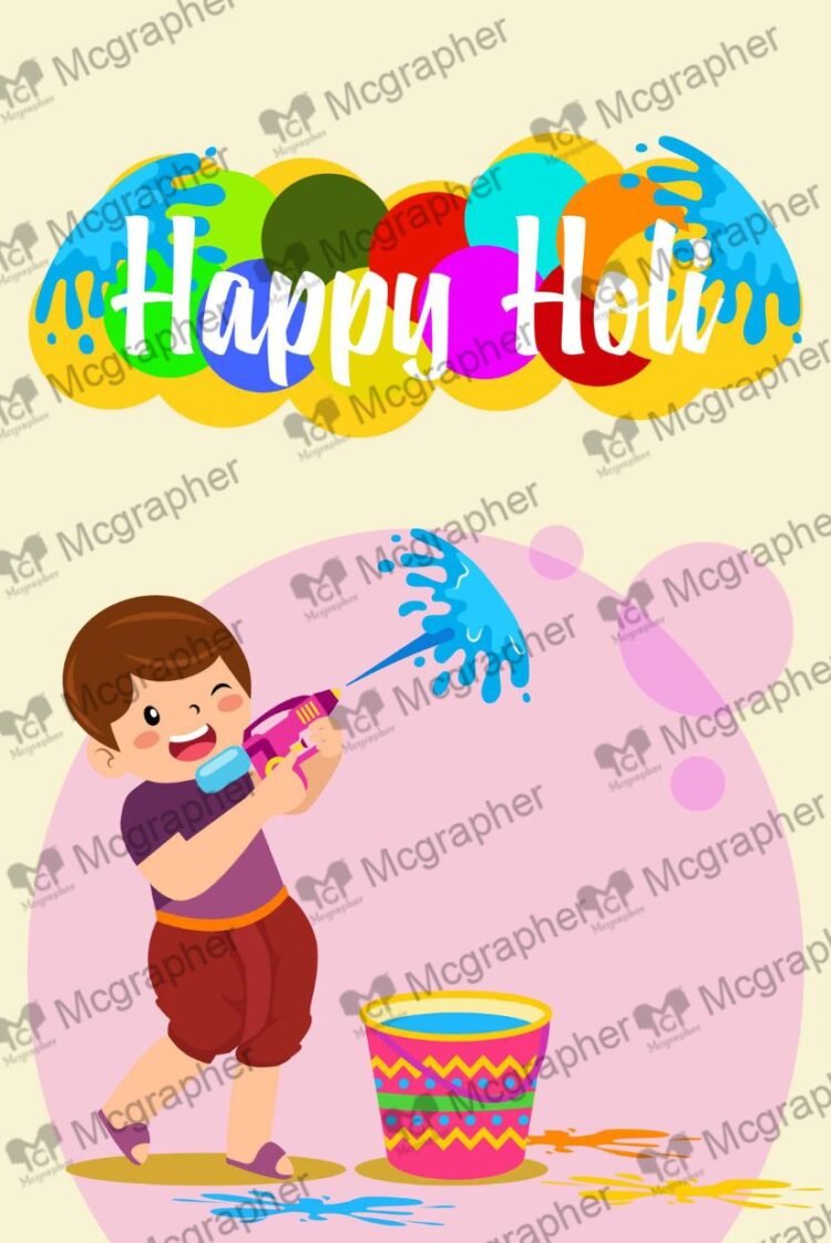 Holi colorful hindu's festival Illustrations