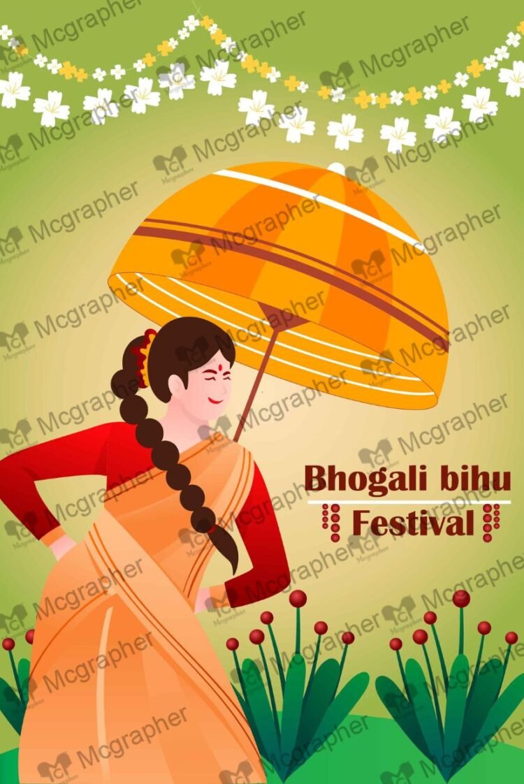 Magh Bihu festival rituals celebration Illustration