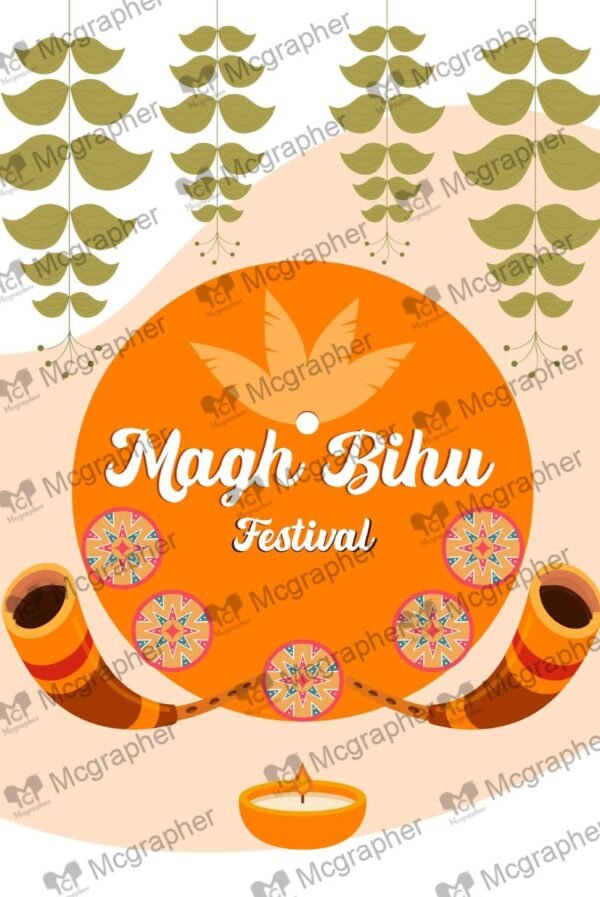 Magh Bihu festival rituals Illustration