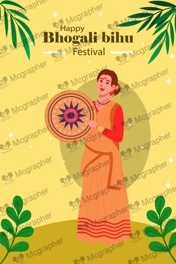 Magh Bihu festival Bhogali rituals Illustration