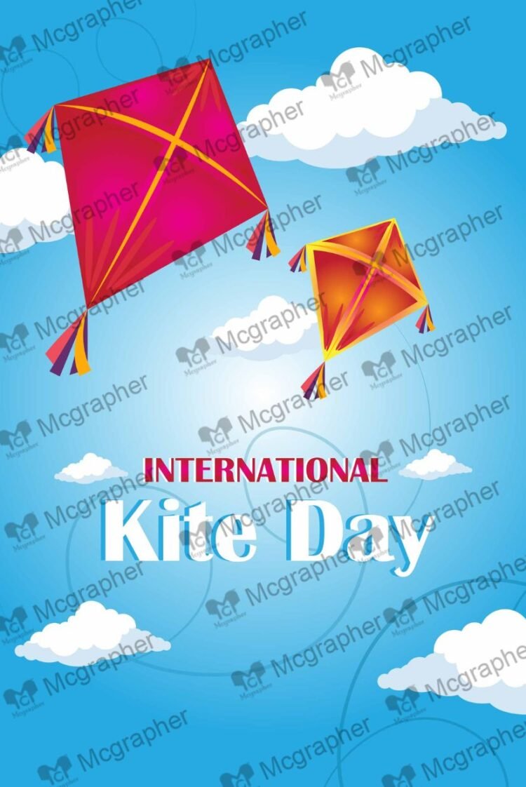 International Colorful Kites Day Illustration