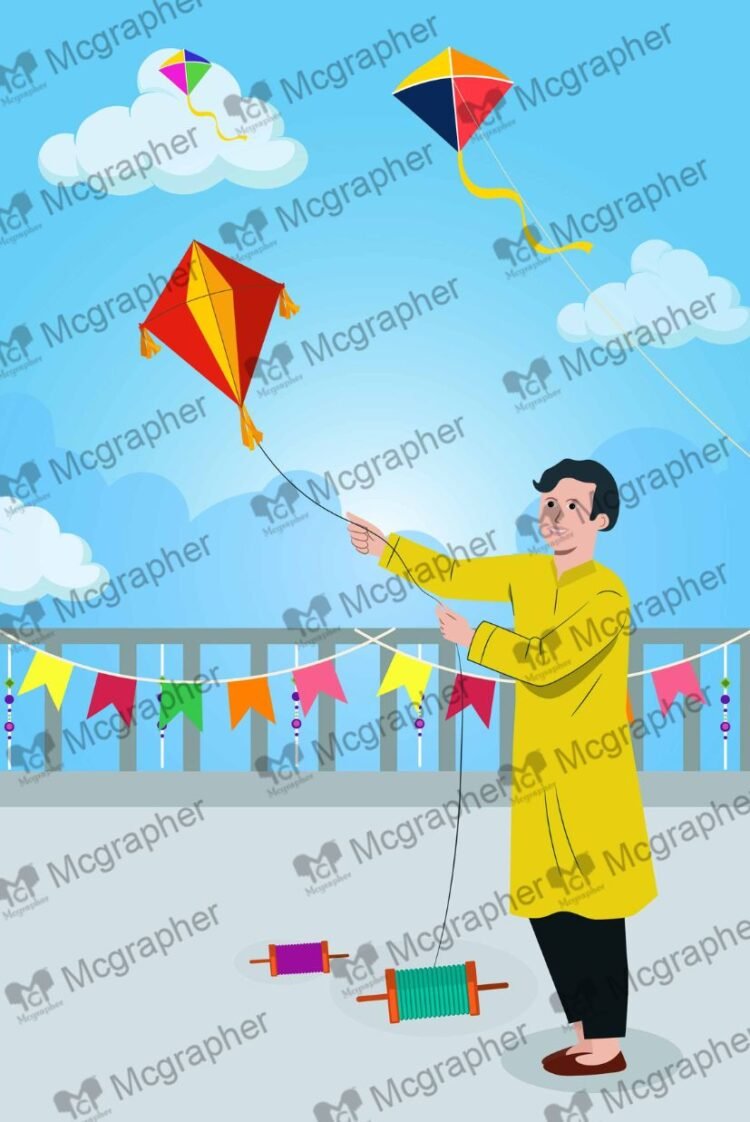 Kite Festival Day Celebration Illustration