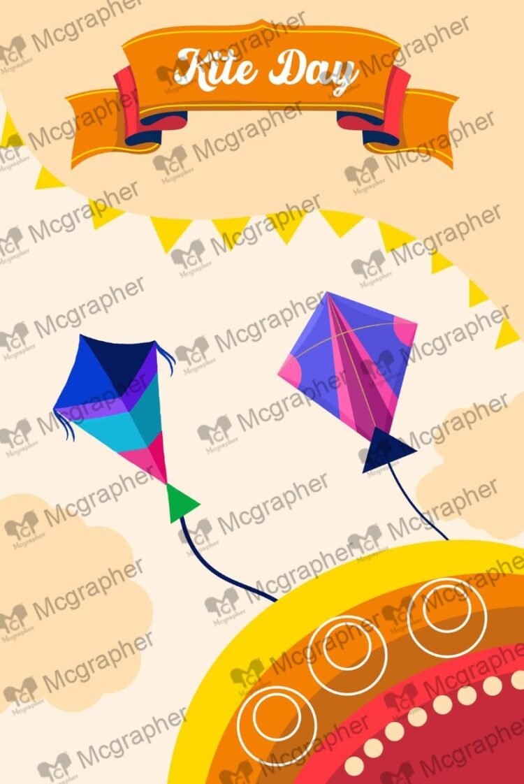 Kite Day International Celebration Illustration