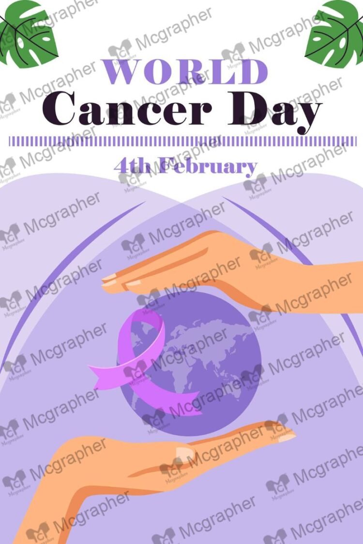 World Cancer Day Ribbon Illustration