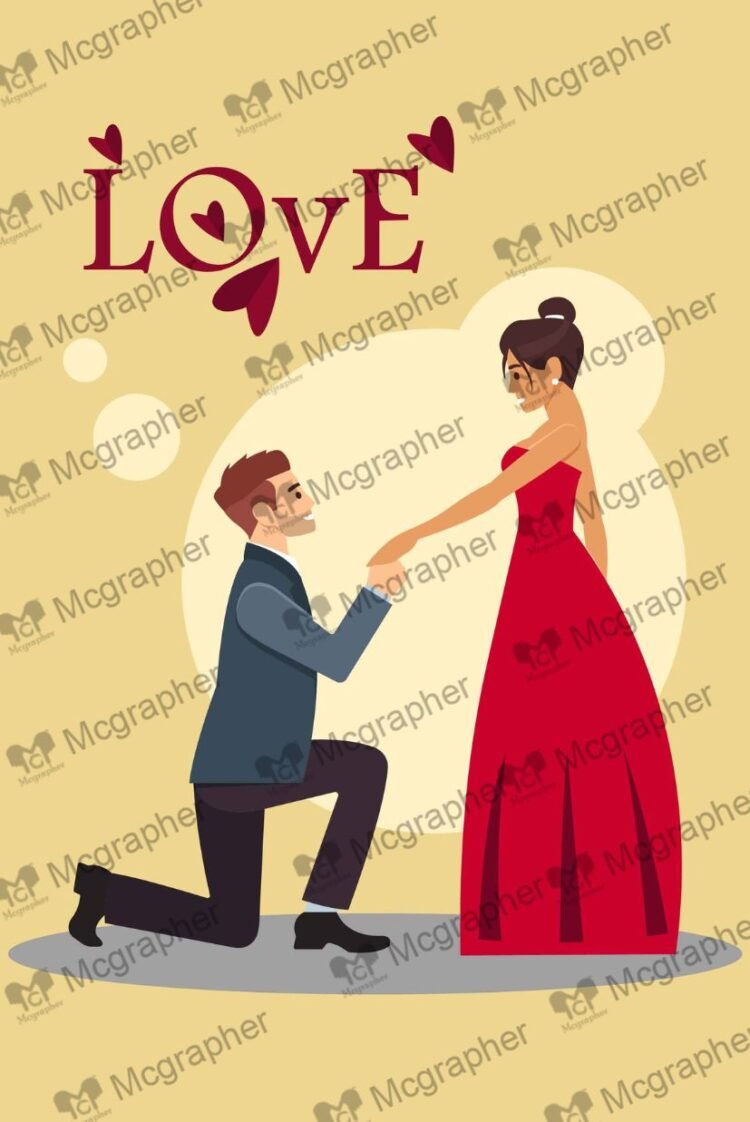 Valentine's Day Romantic Art Vector Illustration