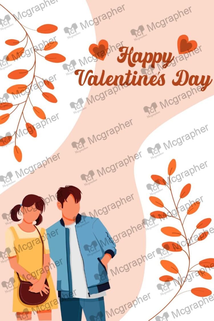 Valentine's Day Romantic Couple Illustration