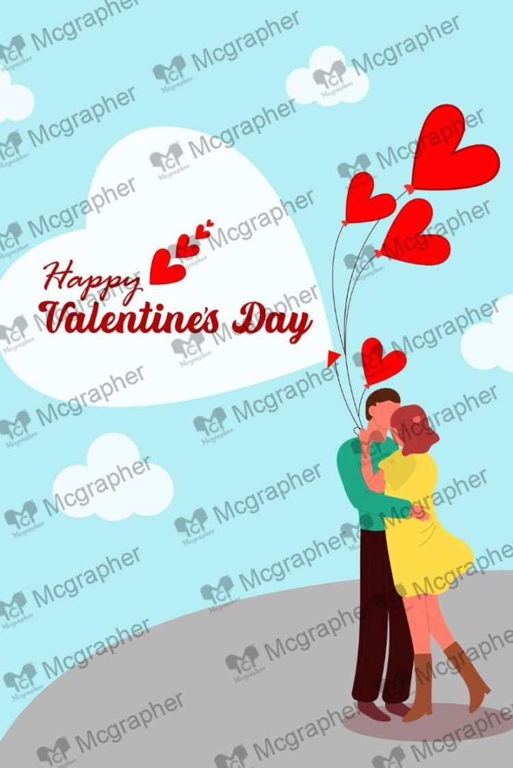 Valentine's Day Romantic Couple Vector Illustration