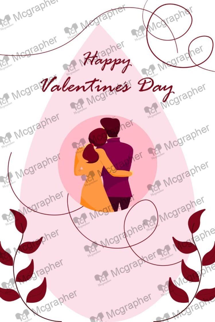 Valentine's Day Cute Romantic Couple Vector Illustration