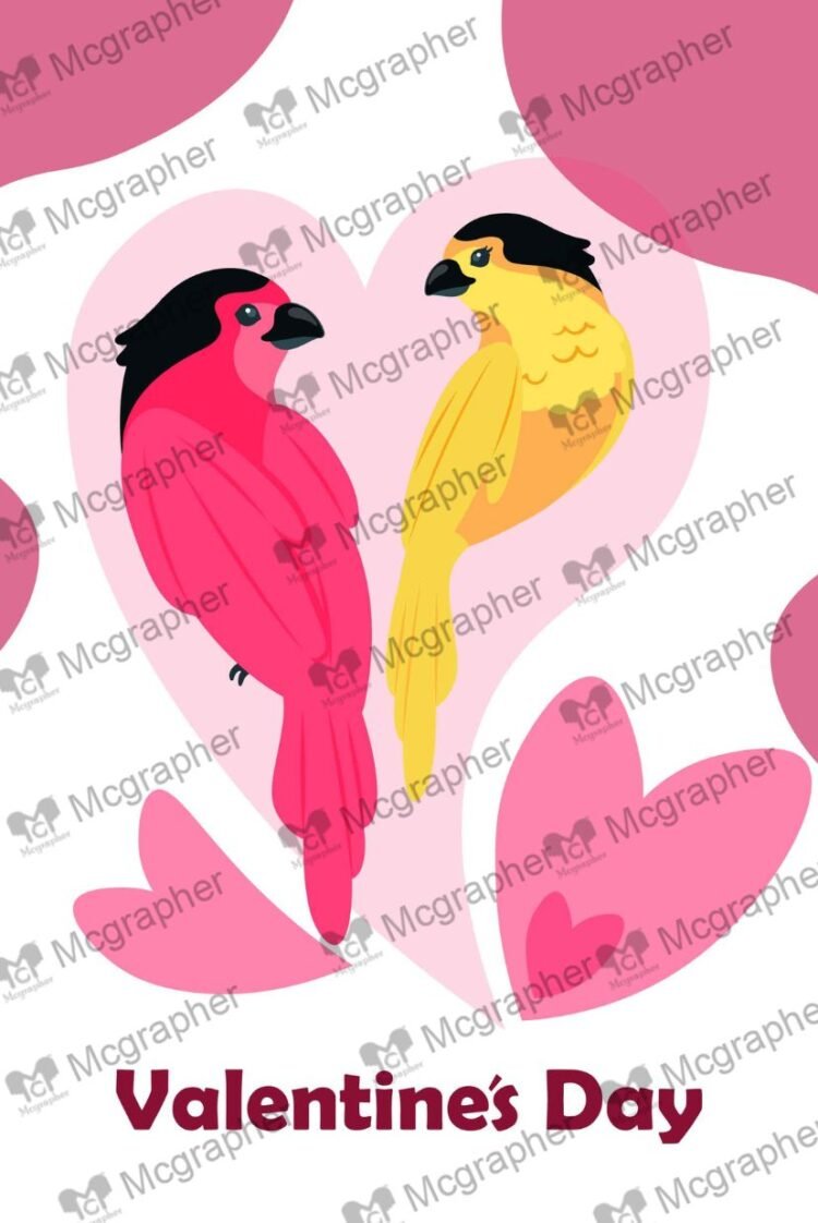 Valentine's Day Cute Romantic Couple Illustration