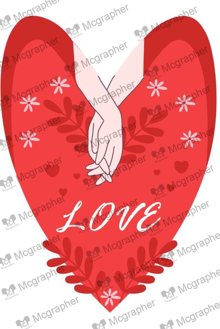 Valentine's Day Couple Hand Illustration
