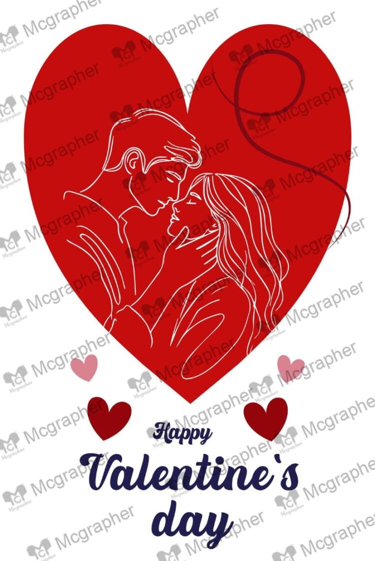 Valentine's Day Couple sketch Illustration