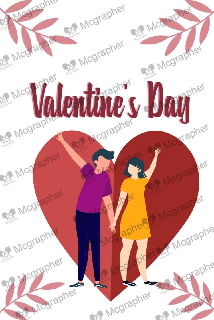 Valentine's Day Couple enjoying Illustration