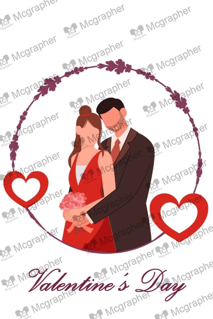 Valentine's Day Lovely Couple Illustration