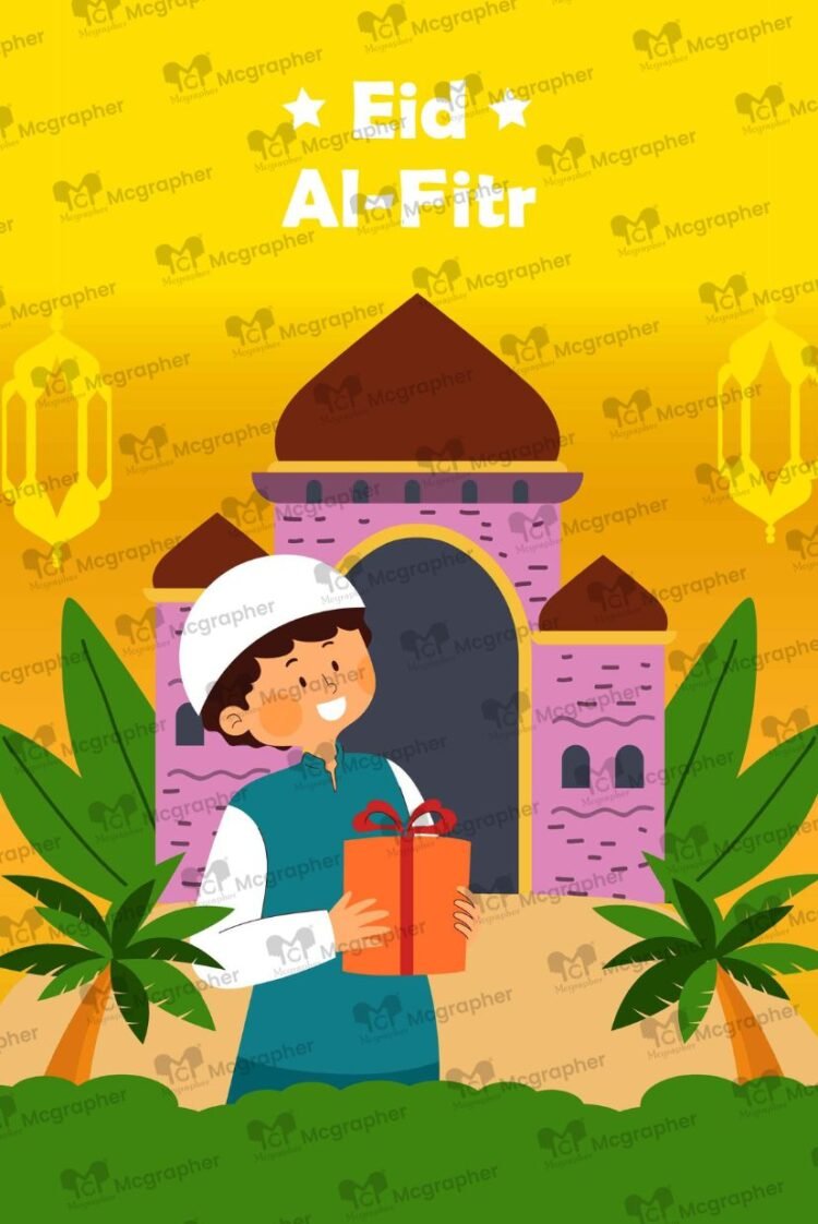 Eid-ul-Fitr Mubarak islamic Illustration